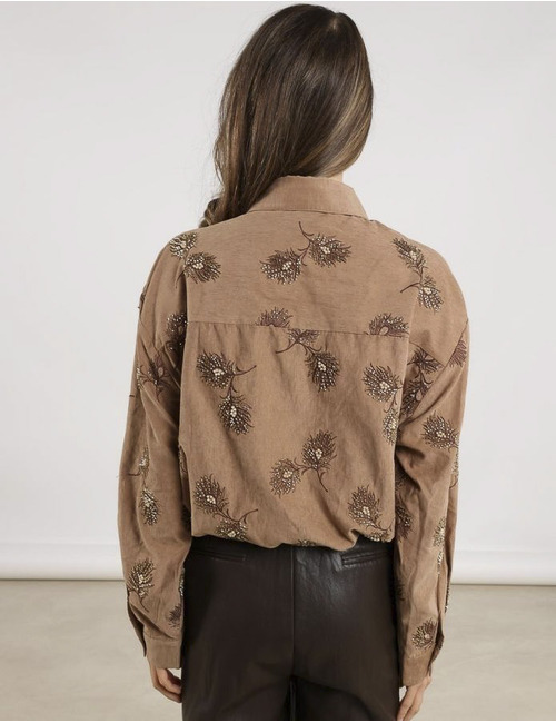 Nukus lange mouw bloes camel