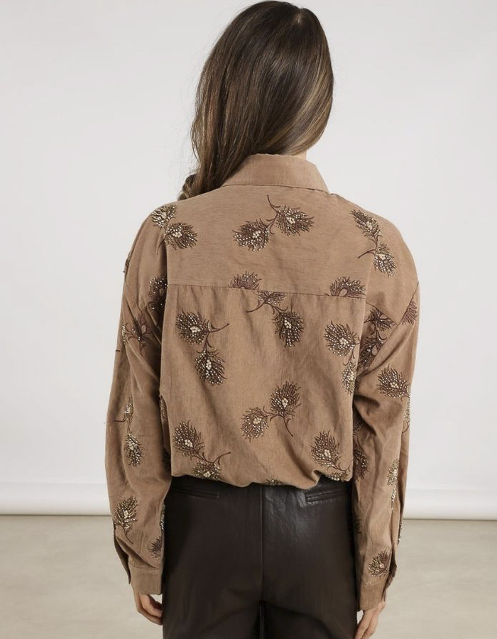Nukus lange mouw bloes camel