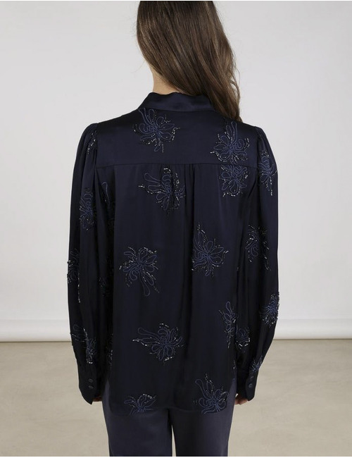 Nukus lange mouw bloes navy