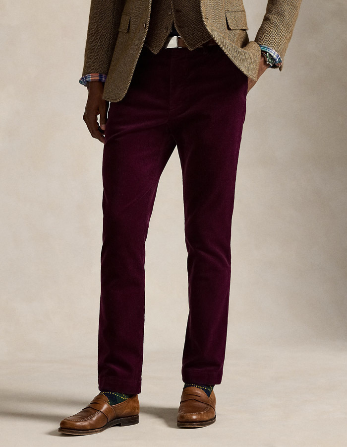 Andover Slim Fit Stretch Corduroy Pant in Ruby