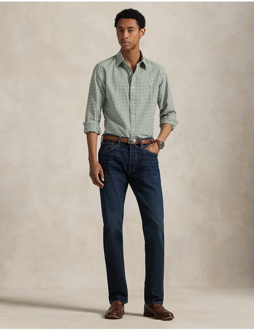 Slim Fit Gingham Oxford Shirt in Shamrock/White