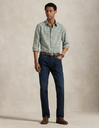 Slim Fit Gingham Oxford Shirt in Shamrock/White