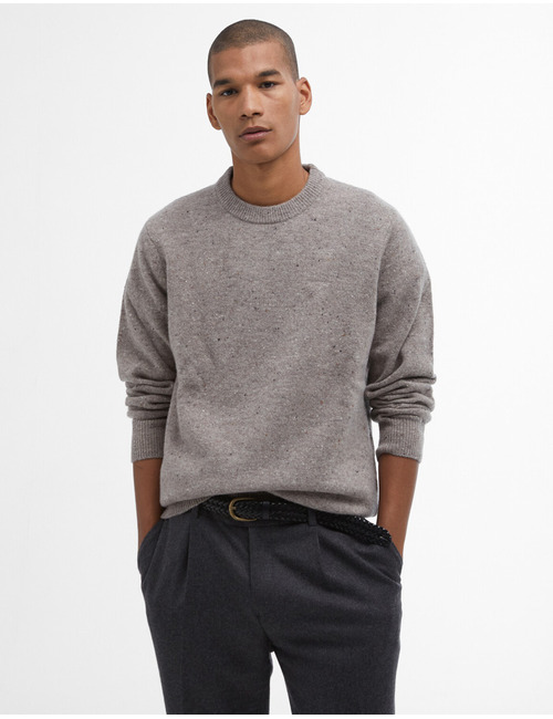 Regular Fit Crewneck Sweater in Taupe