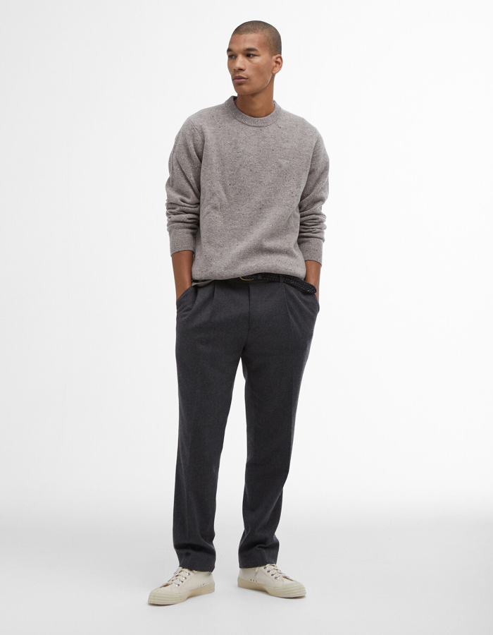 Regular Fit Crewneck Sweater in Taupe
