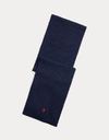 Wollen Sjaal met Geborduurd Signature Pony Logo in Hunter Navy