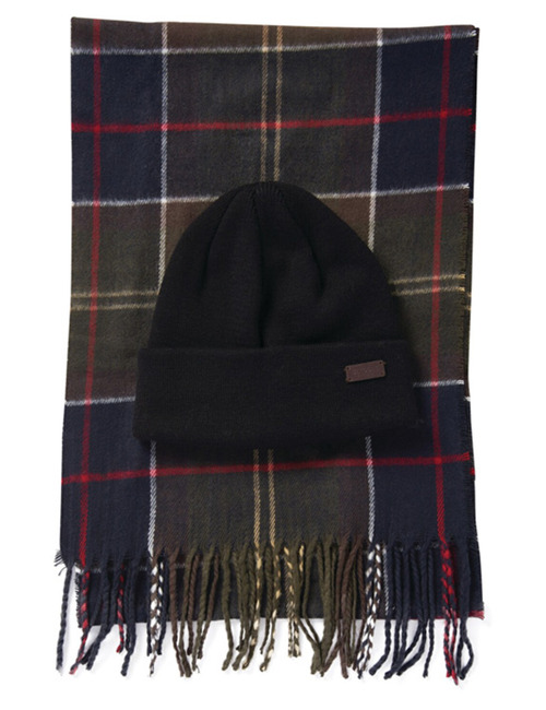 Barbour Muts en Sjaal Giftset in Classic Tartan