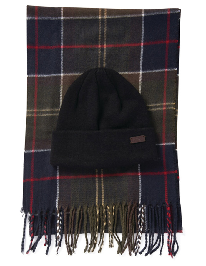 Barbour Muts en Sjaal Giftset in Classic Tartan