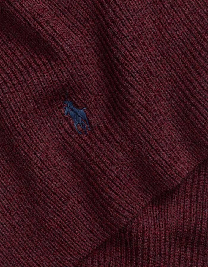 Wollen Sjaal met Geborduurd Signature Pony Logo in Aged Wine Heather