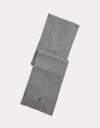 Wollen Sjaal met Geborduurd Signature Pony Logo in Fawn Grey Heather