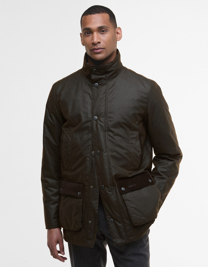 Regular Fit Ashby Wax Jacket in Dark Brown