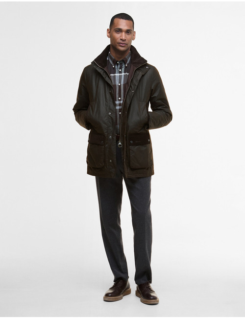 Regular Fit Ashby Wax Jacket in Dark Brown
