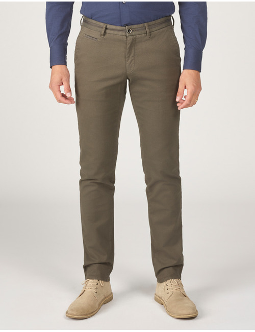 Slim Fit Chino Steam in Olijfgroen 