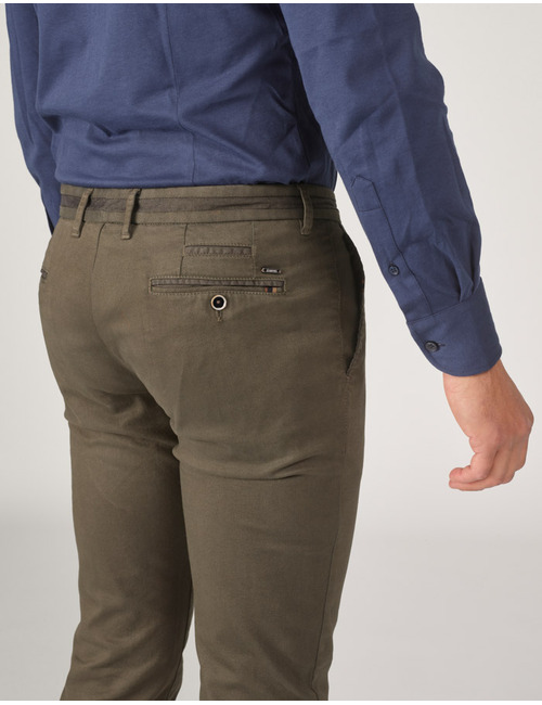 Slim Fit Chino Steam in Olijfgroen 