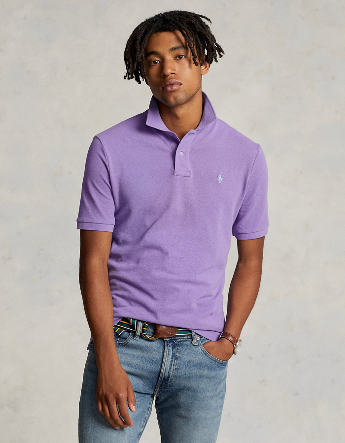 The Iconic Mesh Polo Shirt in Cactus Purple