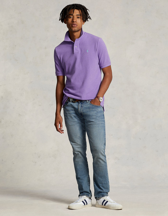 The Iconic Mesh Polo Shirt in Cactus Purple