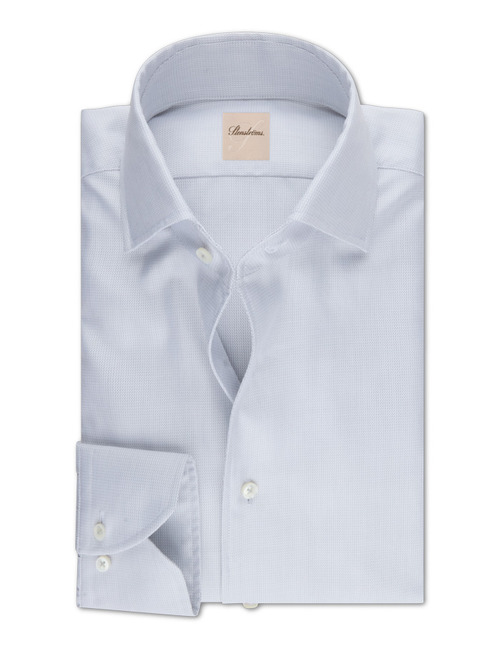 Regular Fit Twill Hemd in Lichtgrijs