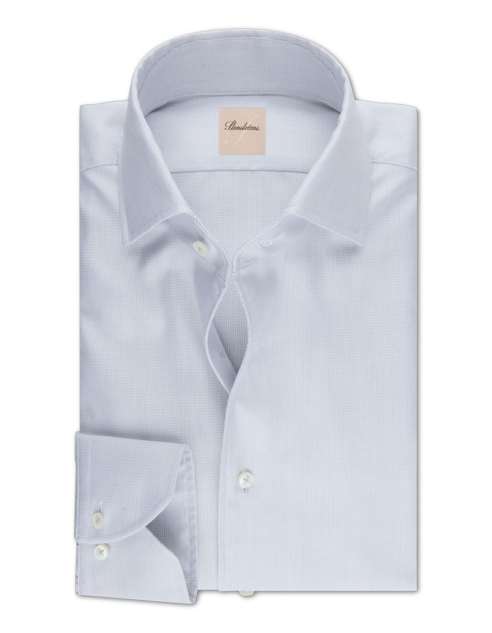 Regular Fit Twill Hemd in Lichtgrijs
