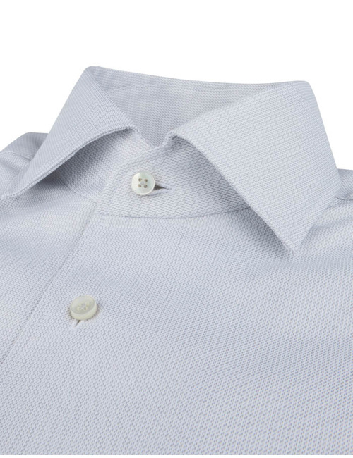 Regular Fit Twill Hemd in Lichtgrijs