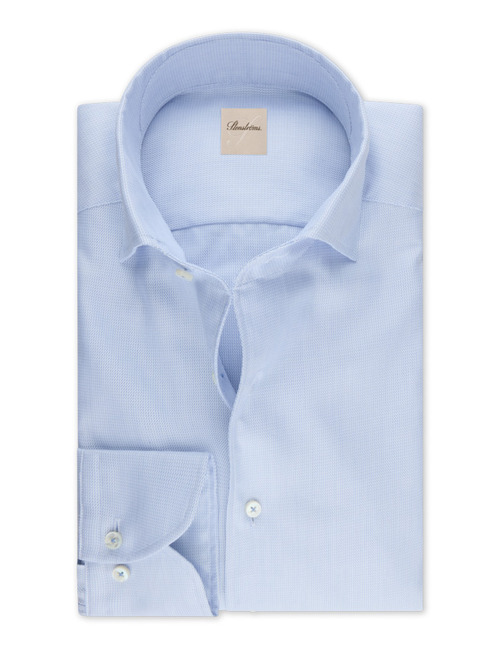 Regular Fit Twill Hemd in Blauw
