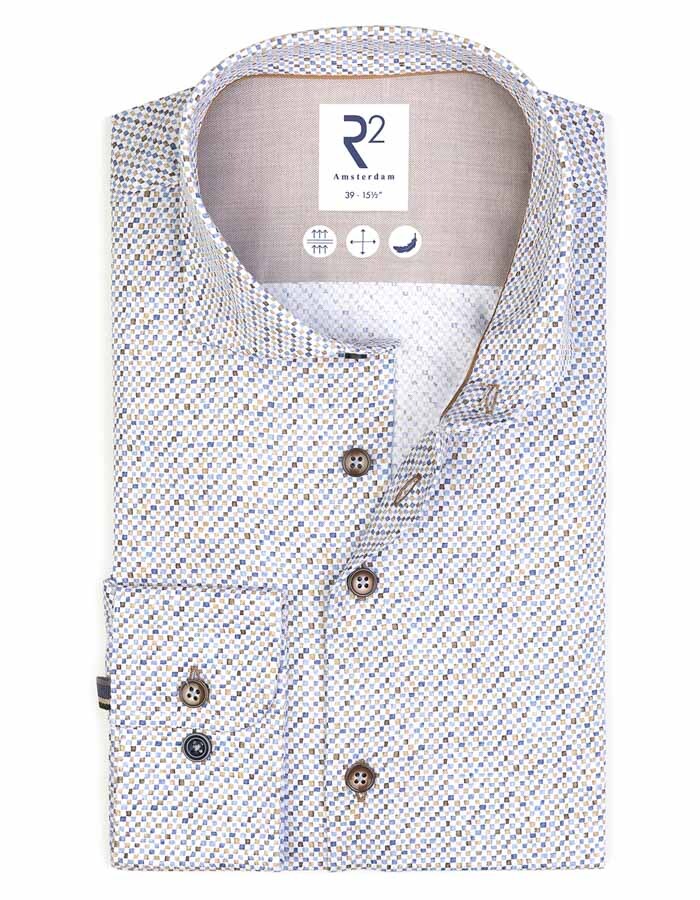 Modern Fit Hemd – Featherweight Mesh met Four Way Stretch