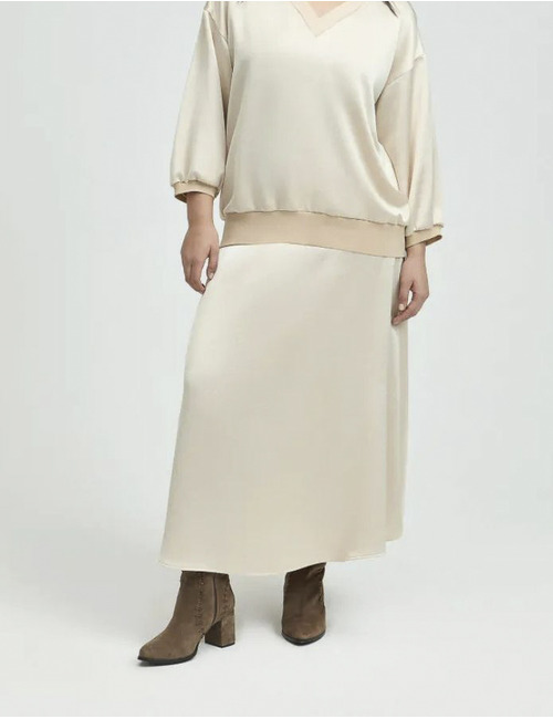 Xandres midi rok beige