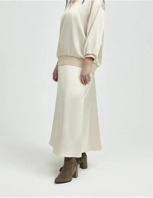 Xandres midi rok beige