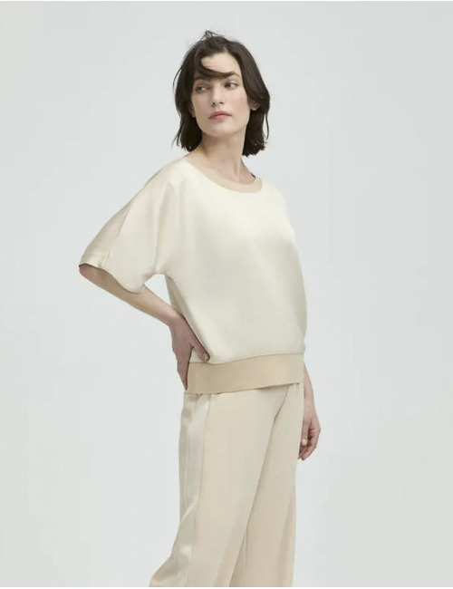Xandres korte mouw bloes beige