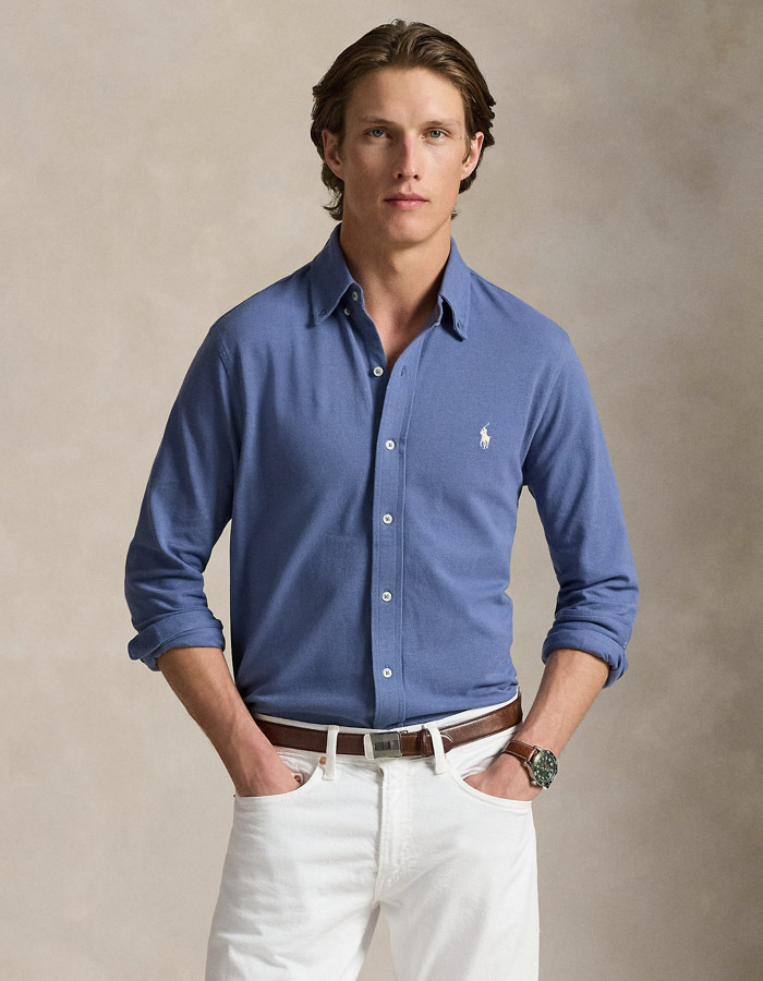 Featherweight Mesh Shirt in Capri Blue 
