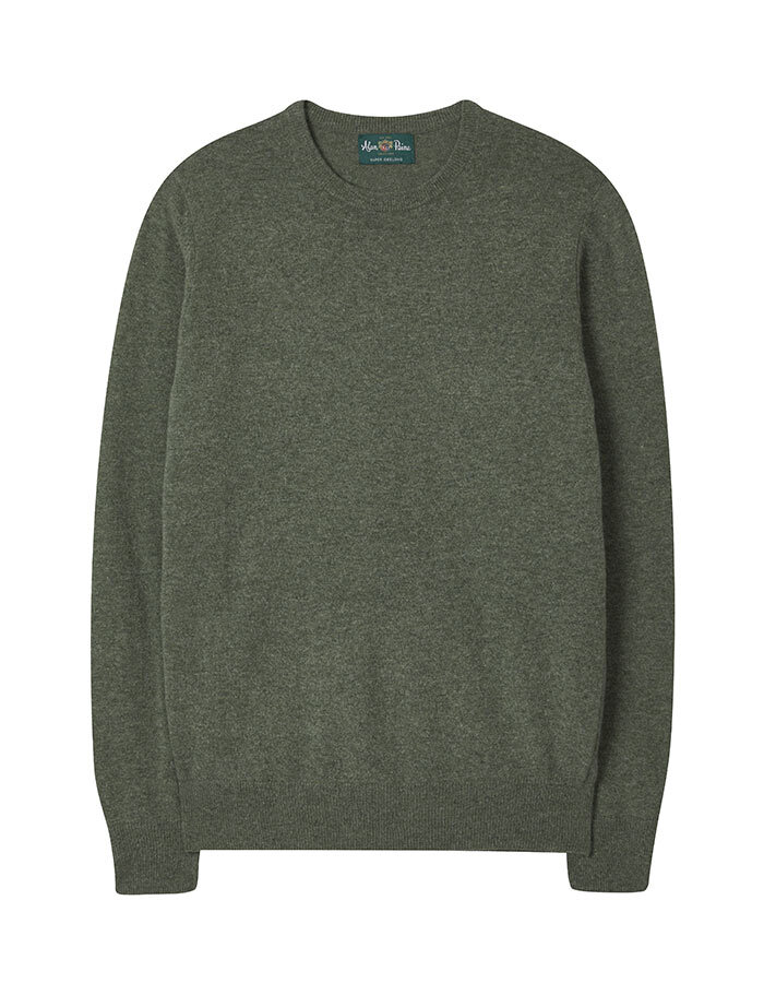 Geelong Wool Jumper in Landscape Green – Regular Fit