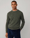 Regular Fit Crewneck Jumper in Mouline – Merino Wol 