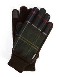 Barbour Tartan Gloves in Classic Green