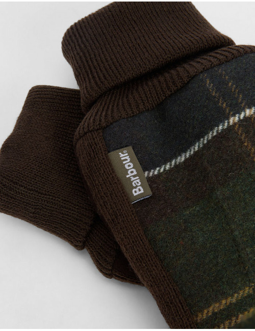 Barbour Tartan Gloves in Classic Green