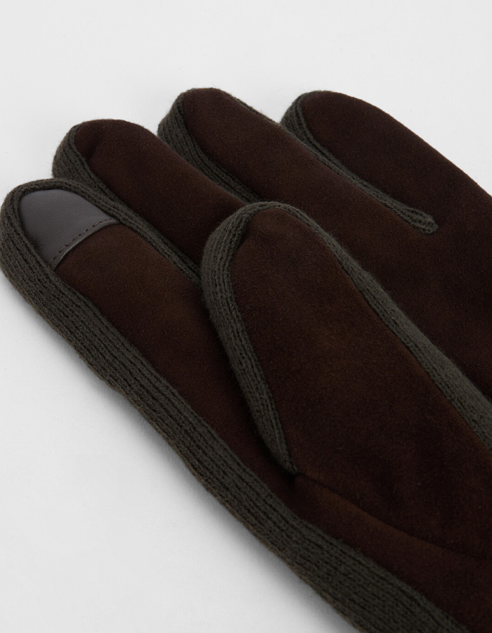 Suède Touchscreen Handschoenen in Donkerbruin 