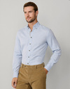 Tailored Fit Multi Trim Flannel Shirt in Sky Blue 