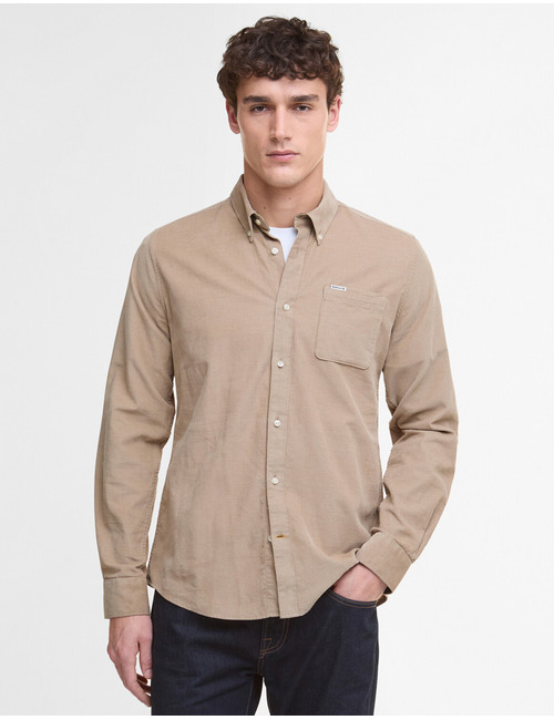Regular Fit Corduroy Shirt in Sand