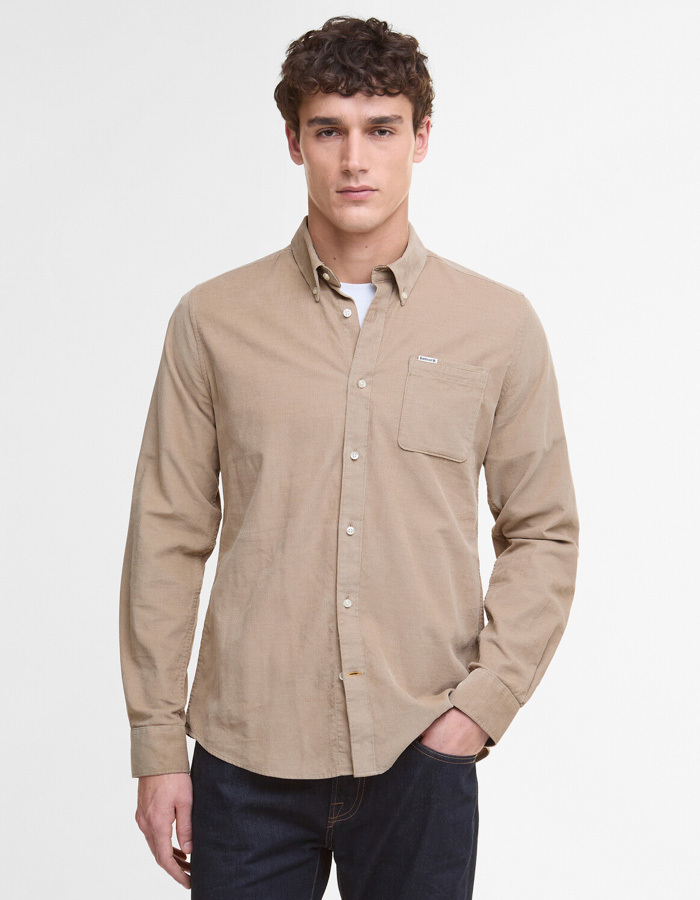 Regular Fit Corduroy Shirt in Sand