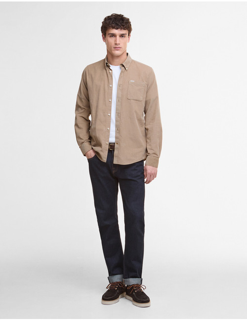 Regular Fit Corduroy Shirt in Sand