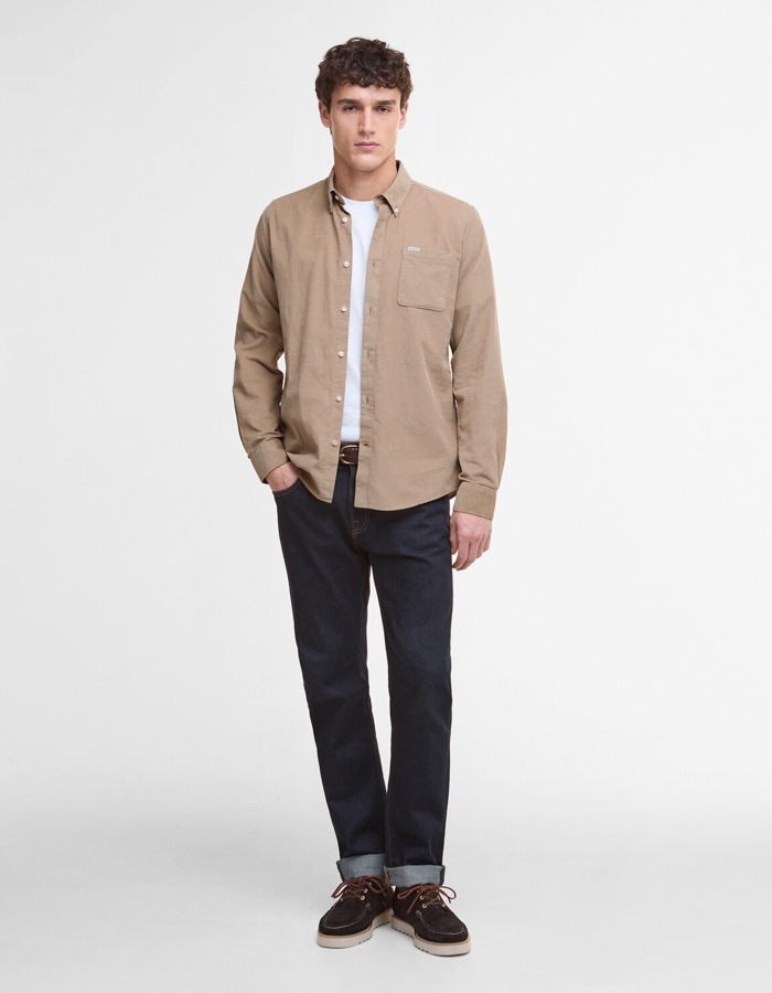 Regular Fit Corduroy Shirt in Sand