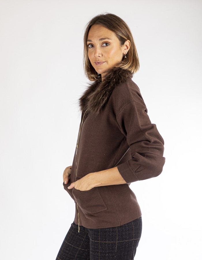Leo & Ugo t-shirt lange mouw bruin