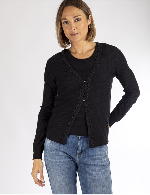 Leo & Ugo twinset gilet zwart