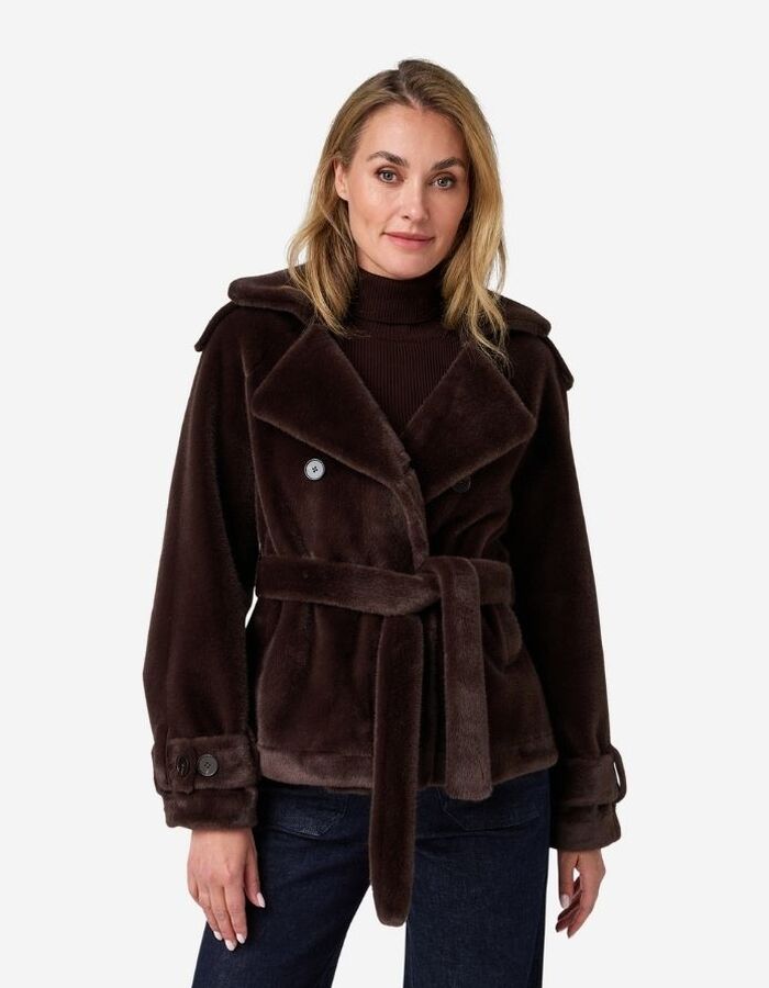 Ibana korte mantel bruin