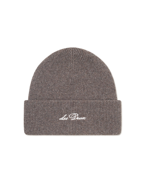 Wayne Embroidered Beanie in Mountain Grey Melange 