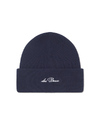 Wayne Embroidered Beanie in Dark Navy