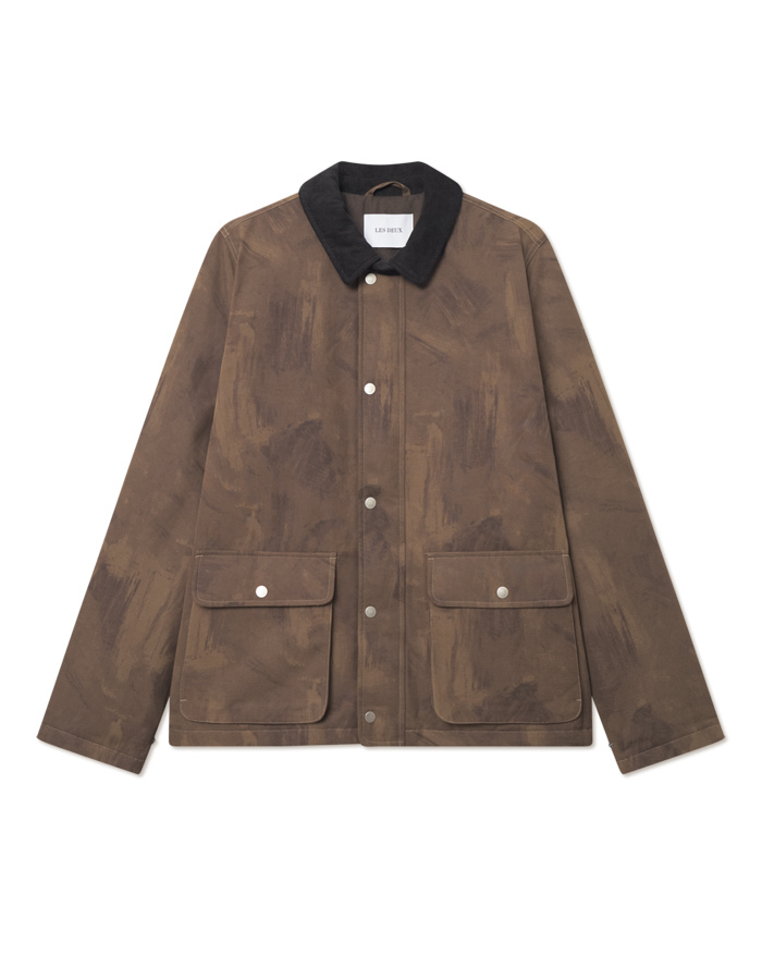 Montana Aop Cotton Jacket in Teak Brown 