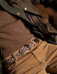 Covent Garden Gevlochten Riem in Multi Bordeaux 