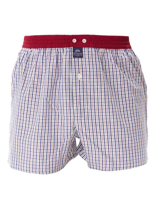 M5201 – Boxershort in Navy & Bordeaux Gingham