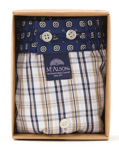M5211 – Boxershort in Navy & Khaki Ruit
