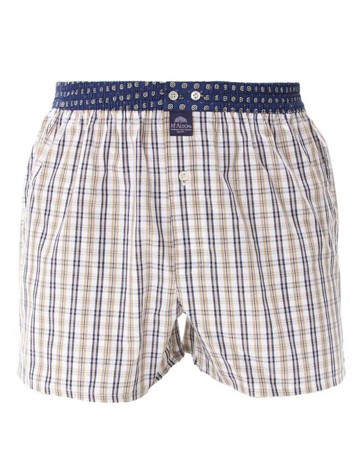 M5211 – Boxershort in Navy & Khaki Ruit