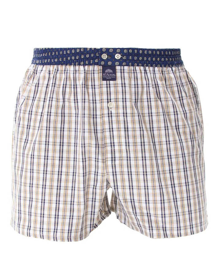 M5211 – Boxershort in Navy & Khaki Ruit
