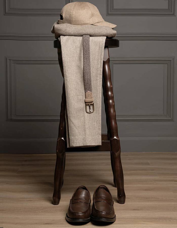 Inverness Suede WOOL EFFECT Riem in Dark Brown